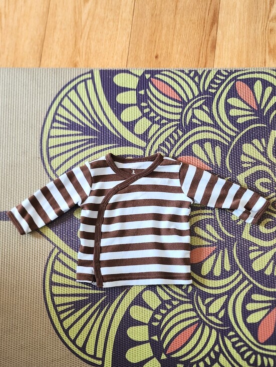 Carter's Other - Carter's Brown & Light Blue Striped Baby Kimono Top